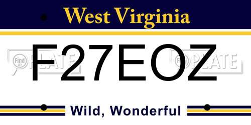 F27EOZ West Virginia License Plate