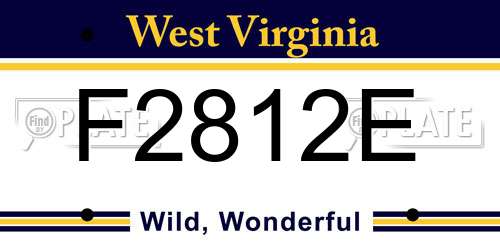 F2812E West Virginia License Plate