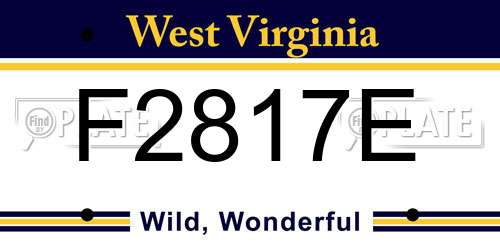 F2817E West Virginia License Plate