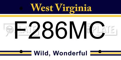 F286MC West Virginia License Plate
