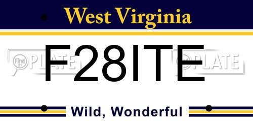 F28ITE West Virginia License Plate