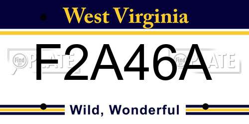 F2A46A West Virginia License Plate