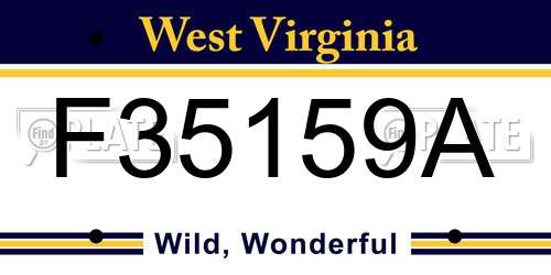 F35159A West Virginia License Plate