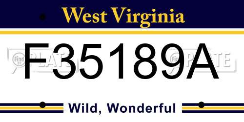F35189A West Virginia License Plate