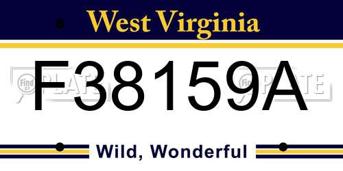 F38159A West Virginia License Plate