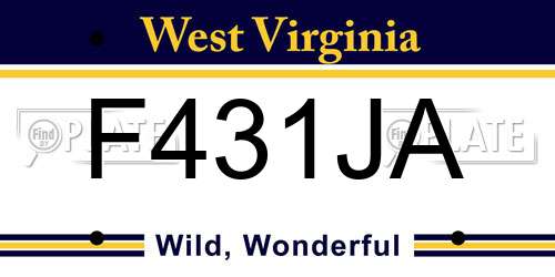 F431JA West Virginia License Plate