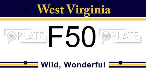 F50 West Virginia License Plate
