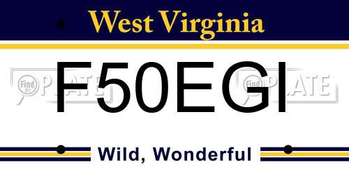 F50EGI West Virginia License Plate