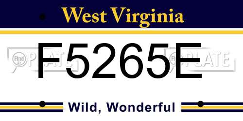 F5265E West Virginia License Plate