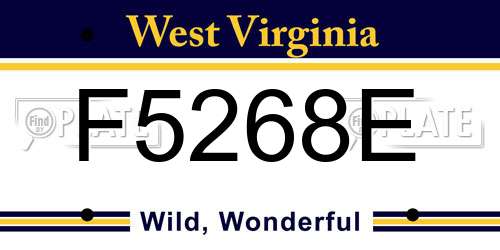 F5268E West Virginia License Plate