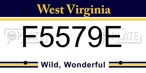 F5579E West Virginia License Plate