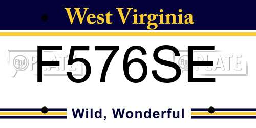 F576SE West Virginia License Plate