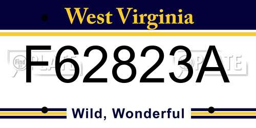 F62823A West Virginia License Plate