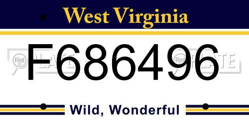 F686496 West Virginia License Plate