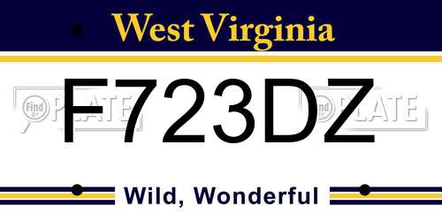 F723DZ West Virginia License Plate