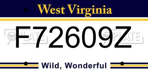 F72609Z West Virginia License Plate