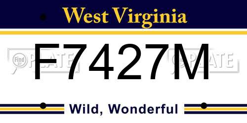 F7427M West Virginia License Plate