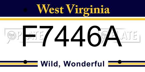 F7446A West Virginia License Plate