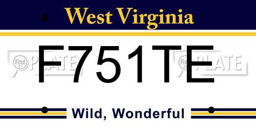 F751TE West Virginia License Plate