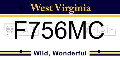 F756MC West Virginia License Plate