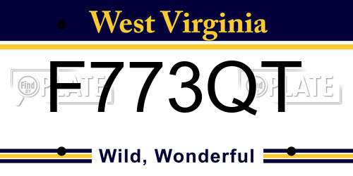 F773QT West Virginia License Plate