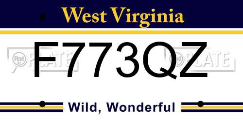 F773QZ West Virginia License Plate