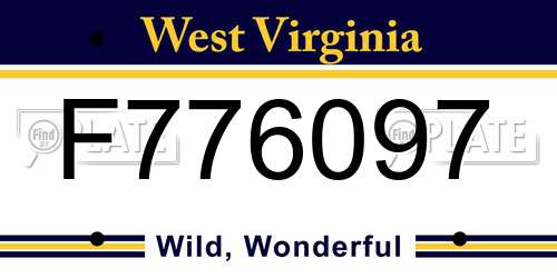 F776097 West Virginia License Plate