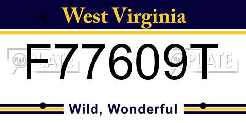 F77609T West Virginia License Plate