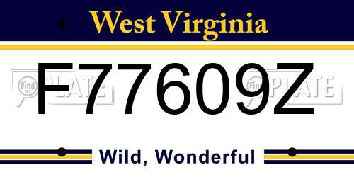 F77609Z West Virginia License Plate