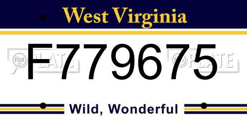 F779675 West Virginia License Plate