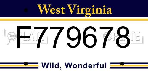 F779678 West Virginia License Plate