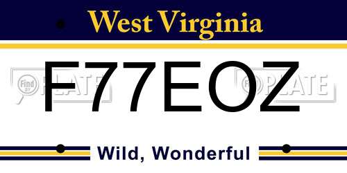 F77EOZ West Virginia License Plate
