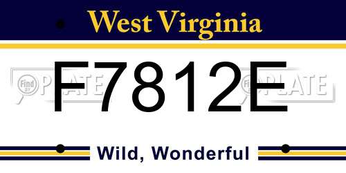 F7812E West Virginia License Plate