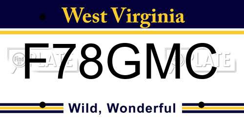 F78GMC West Virginia License Plate