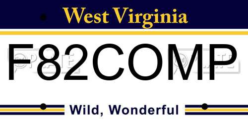 F82COMP West Virginia License Plate
