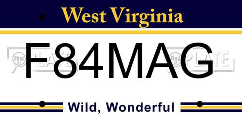 F84MAG West Virginia License Plate