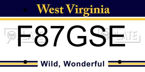 F87GSE West Virginia License Plate