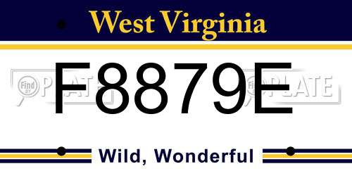 F8879E West Virginia License Plate