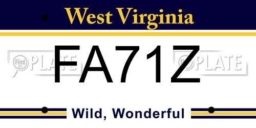 FA71Z West Virginia License Plate