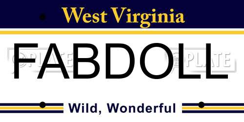 FABDOLL West Virginia License Plate