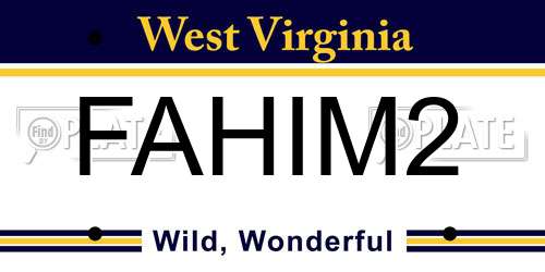 FAHIM2 West Virginia License Plate