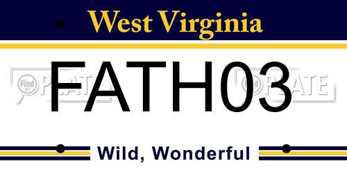 FATH03 West Virginia License Plate