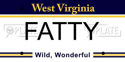 FATTY West Virginia License Plate