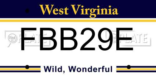 FBB29E West Virginia License Plate