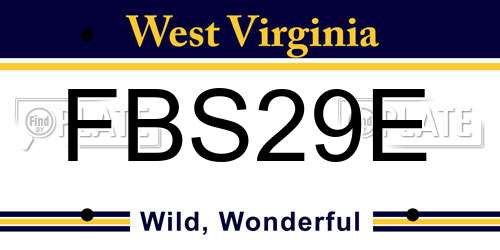 FBS29E West Virginia License Plate