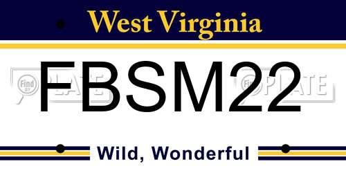 FBSM22 West Virginia License Plate