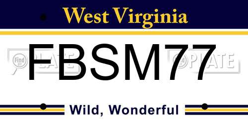 FBSM77 West Virginia License Plate