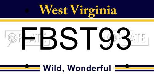 FBST93 West Virginia License Plate