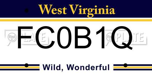 FC0B1Q West Virginia License Plate