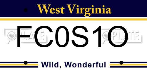 FC0S1O West Virginia License Plate